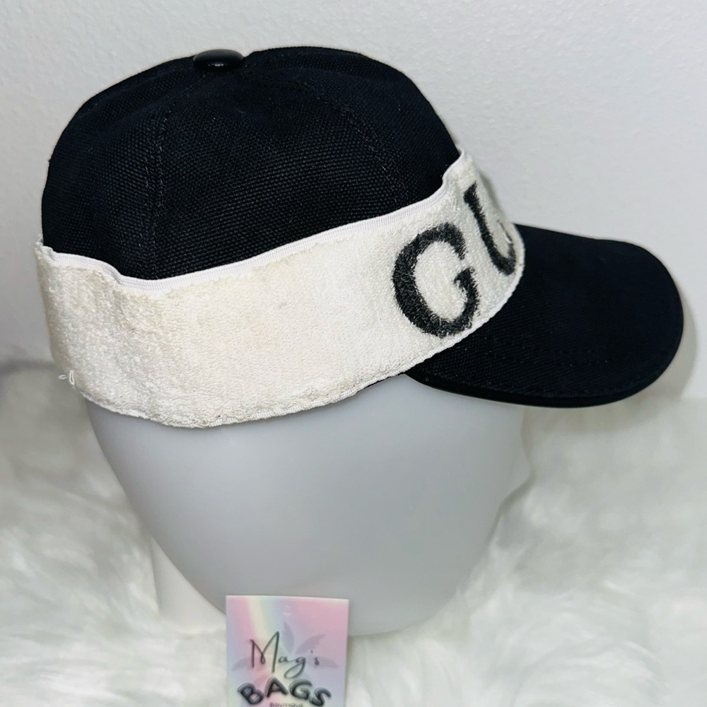 Gucci: Baseball Cap Gabardine Logo Terry Headband Hat - Picture 7 of 16